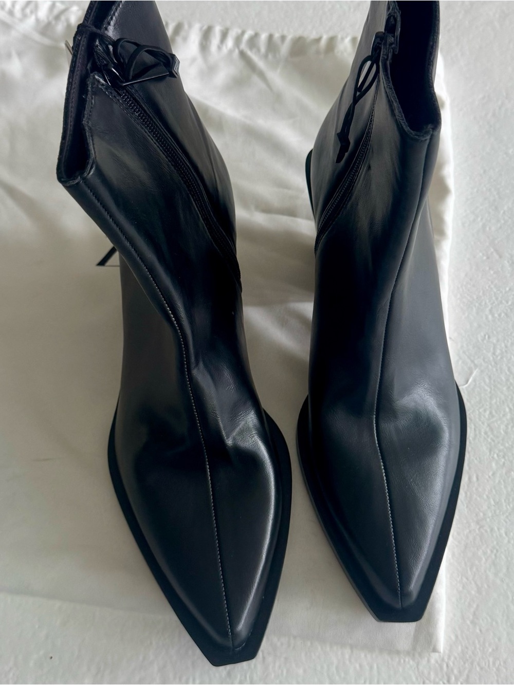 Zara Black Pointed Toe Ankle Booties NWT
